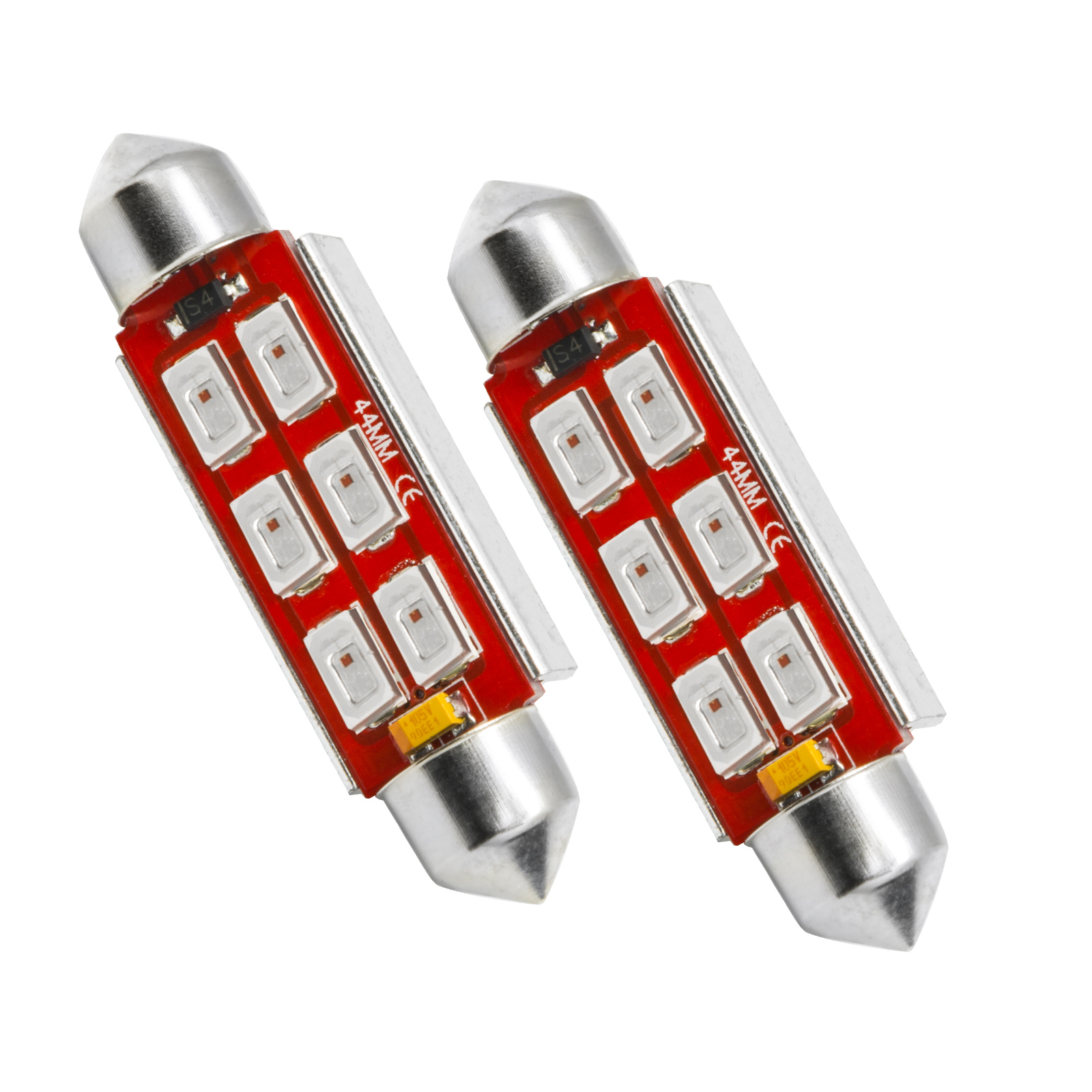5207-003 - ORACLE 44MM 6 LED 3-Chip Festoon Bulbs (Pair) - Red